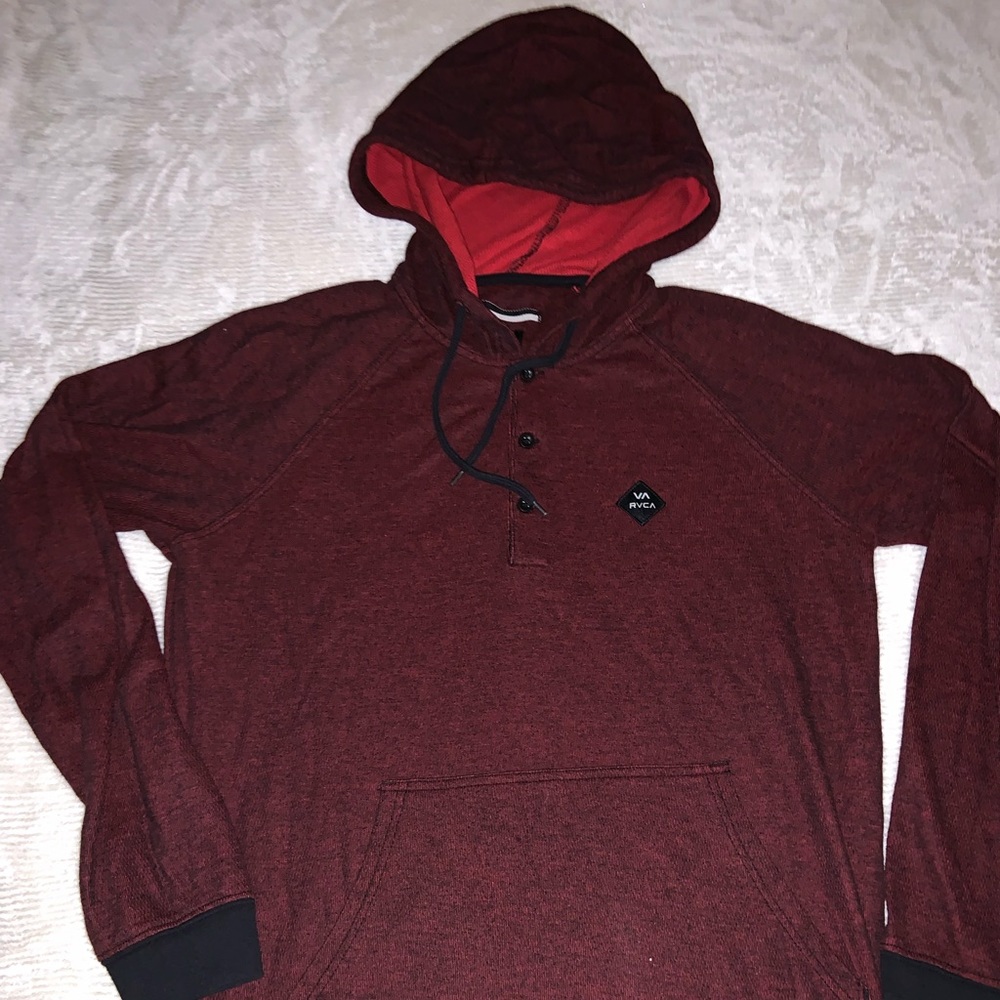 RVCA Red and Black Mens Small Hoodie